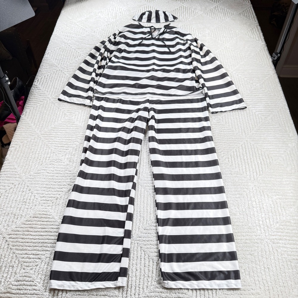 Vintage 90s California Costumes Jailbird Prisoner Costume M Inmate Made In USA